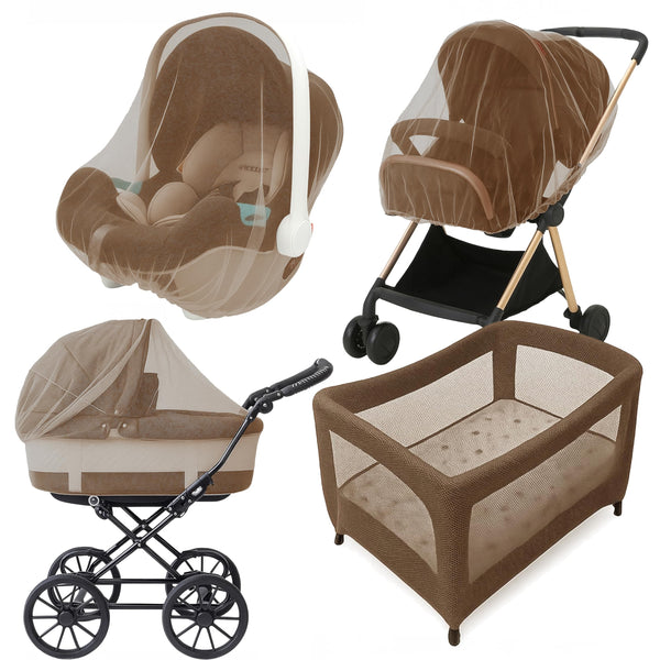 Enovoe Baby Mosquito Net for Stroller - Durable Cover for Cribs, Bassinets, Playards, Brown - image 1