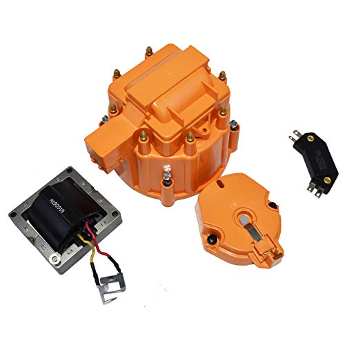 A-Team Performance HEI Distributor Tune-Up Kit - 8-Cylinder Male Cap - Blue Universal Fit - 65kV Ignition Coil & Solid Brass Terminals - Compatible with GM HEI Distributors - image 1