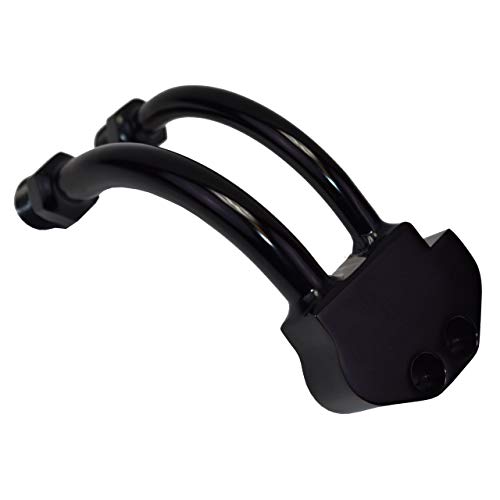 A-Team Performance A/C Compressor Curved Manifold - Black Chrome Finish - 7176 Compressor Manifold Adapter, O-Ring Style - Compatible with Sanden SD7B10, 7176, SD7 - image 1