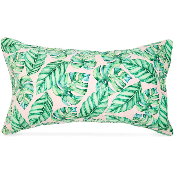 Blue Panda Blow Up Pool Pillow - 17 x 10 in - Tropical Leaves Pattern - Inflatable Pillow for Pools - image 1