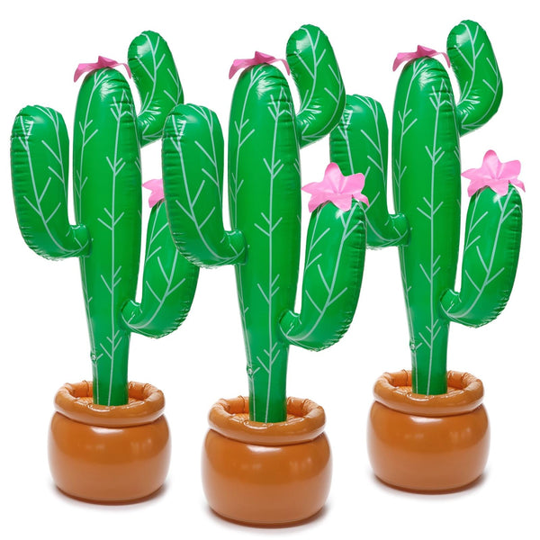 BLUE PANDA Inflatable Cactus for Western Party Accents & Desert Blow Up Decor - Bulk Supplies & Inflatable Cactus Packs for Tabletop Blow Up & Party Decoration - 35 In, Pack of 3 - image 1