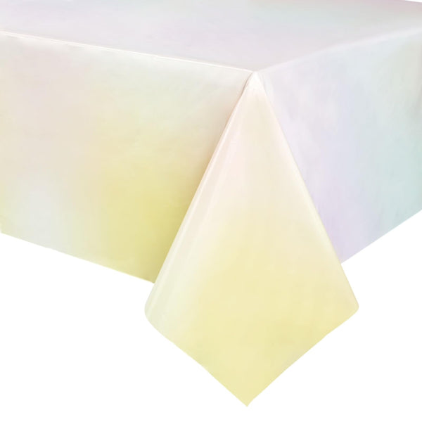 Blue Panda 3-Pack Tie Dye Tablecloths - 108" x 54" Rectangular Pastel Rainbow Plastic Covers - Disposable & Reusable Party Tablecloths with Pastel Tie Dye Decor - image 1