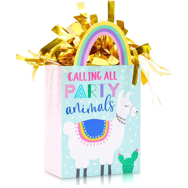 BLUE PANDA Balloon Weight Pack - 6 Oz, 6 Pack, Gold Llama Gift Bag Style - Weight for Party Bags & Birthday Party Decoration - image 1