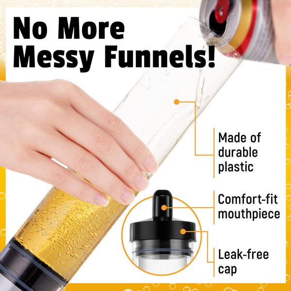 Impresa Large 24 oz Plastic Drink Syringes - Comfort-Fit Mouthpiece for Adult Party Favors - Mess-Free Cap for Drinking Game, Bachelorette Party & Bier Stick Drinking Accessories - Pack of 2, Yellow - image 1
