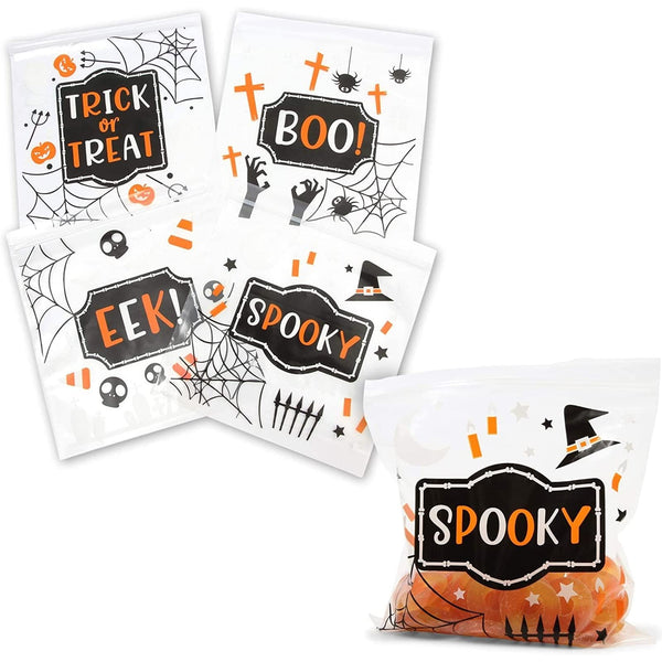 Spooky Central Resealable Treat & Snack Bags - 7.25 x 6.7 In Clear Plastic - 120 Pack - Zip Top & Reusable Bulk Party Favor & Candy Packaging Pouches - image 1