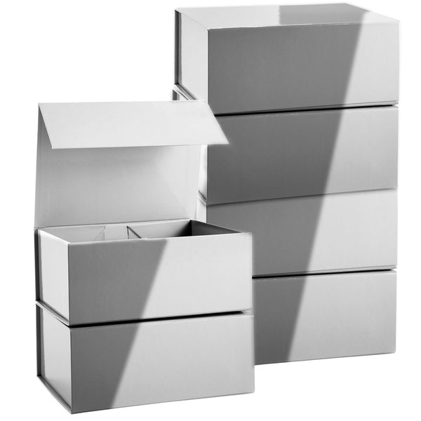 Stockroom Plus 6 Pack Magnetic Gift Boxes with Lids, 9.5 x 7 x 4 Inches for Birthday, Wedding, Groomsman and Bridesmaid Proposal Box (Gray) - Groomsmen Proposal Gift Box - image 1
