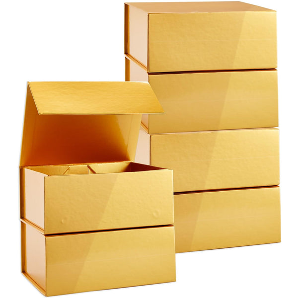 Stockroom Plus Magnetic Gold Gift Boxes with Lids - 9.5 x 7 x 4 In, Jewelry Gift Box 6 Pack, Gold - Magnetic Closure & Cardboard Construction - image 1
