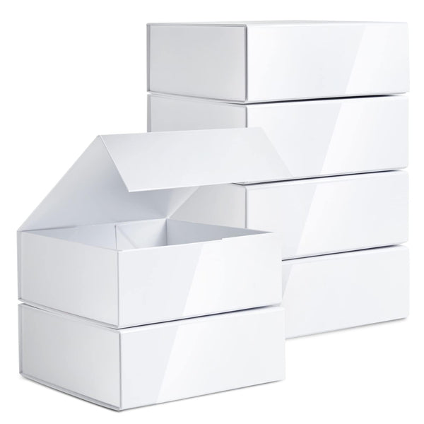 Stockroom Plus Bridesmaid Proposal Box Set - 6-Pack Glossy White Magnetic, 9.5 x 9.5 x 3.5 In - Bridal & Groomsmen Gift Box with Lid - image 1