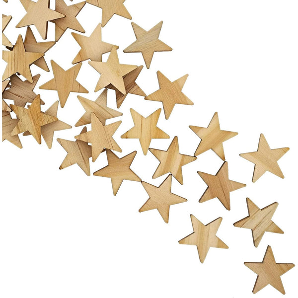 Bright Creations Unfinished Wooden Star Cutouts for DIY & Craft Wood Projects - Smooth Pine Stars for Wooden Craft Projects - Pack of 100, 1 Inch - image 1