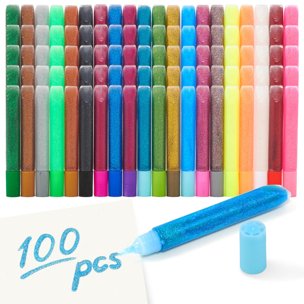 100 Pack Craft Glue Pens Classic and Neon - 10.5ml, Multicolor - image 1
