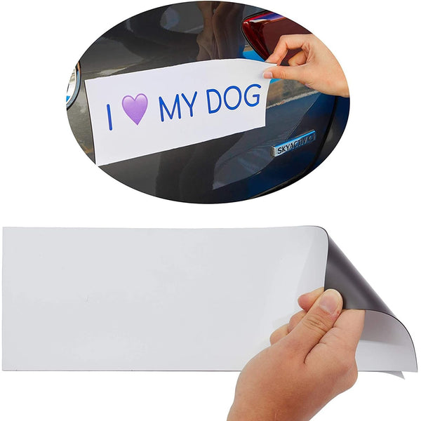 Bright Creations Magnetic Blank Sign Sheets - 4 x 12 in, Pack of 12, White - Printable & Blank Bumper Magnets - DIY magnets Sheets for Vehicle Signs - image 1