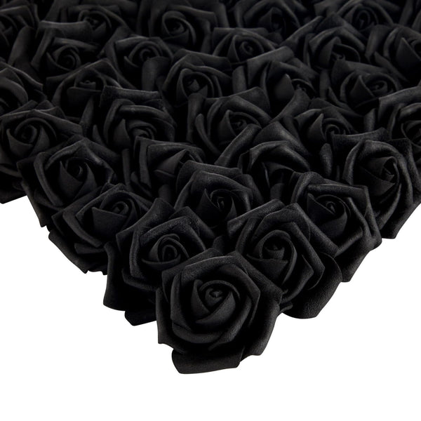 Bright Creations Stemless Artificial Roses - Black Artificial Flowers for Crafts - Soft Foam Roses for DIY Arrangements - 200 Count, 2 in Dia & 1.3 in H - image 1