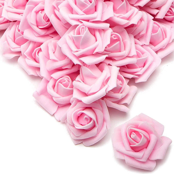 Bright Creations Light Pink Roses Artificial Flowers for Decoration, Stemless Fake Foam Rose Heads for Bridal Shower, Wedding (2 Inches) - Pack of 200 Foam Flowers - Artificial Roses Bulk - image 1