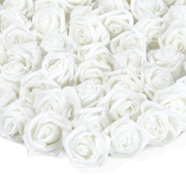 Bright Creations Fake Foam Flower Heads - 2-Inch White Stemless, 200 Pack - Artificial Flowers Bulk for Crafts & Decor - image 1
