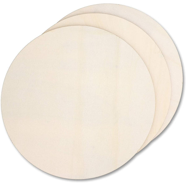 Bright Creations 3-Pack Unfinished Wood Cutouts, 12" Diameter, 0.2" Thick, Round Wood Circles, Natural Rustic Laser-Cut Pieces for Crafts, Paintable Home Decor & DIY Party Supplies - image 1