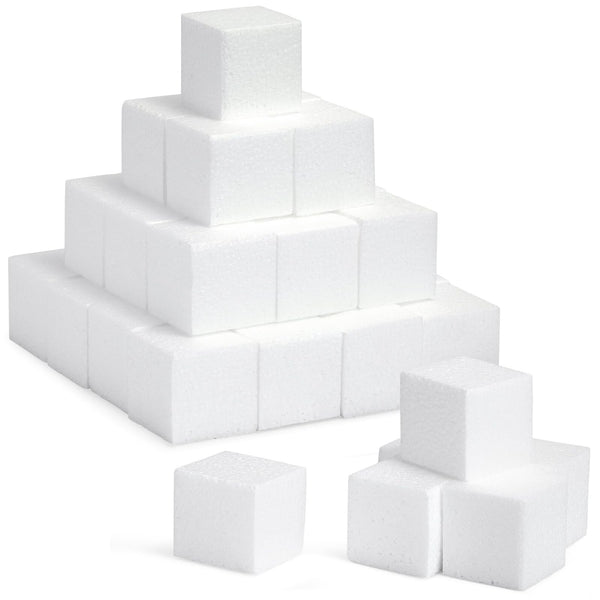 Bright Creations Craft Foam Cubes - 3-Inch White Polystyrene, Pack of 30 - Lightweight & Durable Modeling & Project Foam Blocks for School Crafts - image 1