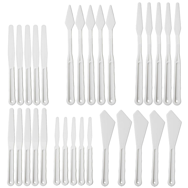 Bright Creations Plastic Paint Palette Knife Set Bulk (30 Pieces) for Art Crafts, Oil Acrylic Painting - Palette Knives - image 1