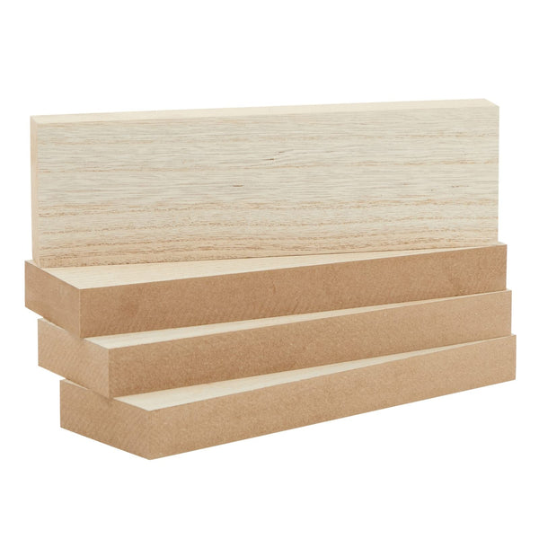 Bright Creations Wood Blocks - Wood Boards for Crafts & MDF Board Projects - Carving Blocks & Smooth Painting Surface - 3 x 10 In, 1 In Thick, 4-Pack - image 1