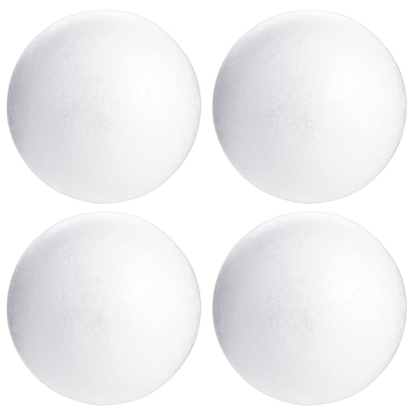 Bright Creations Foam Balls - 5-Inch, White, 4 Pack - Craft Foam Spheres for DIY Craft Projects, Floral Arrangements & DIY Ornaments - image 1