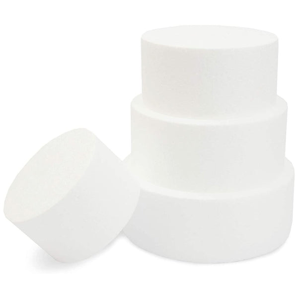 Bright Creations Foam Cake Rounds 4-Tier Dummy Set - 5, 6, 7 & 8-Inch Tiers, White - Dummy Cakes for Decorating Practice - image 1
