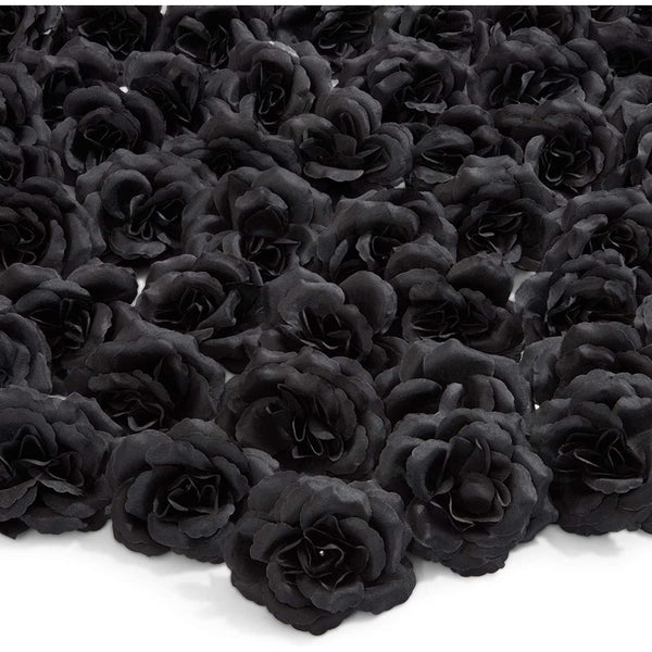 Bright Creations Black Artificial Roses Bulk - 3-Inch Stemless Foam Roses 50 Pack for Crafts & Home Decor - image 1