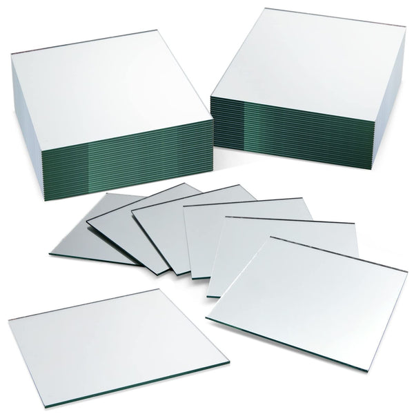 Bright Creations Square Mirror Tiles - 4 in, Silver, Pack of 50 - for Crafts & Table Centerpieces - Mirror Mosaic Tiles - image 1