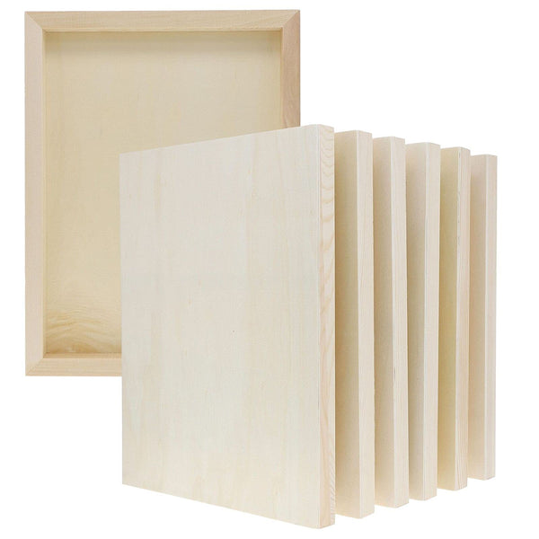 Bright Creations Canvas Boards for Painting - 9 x 12 in, Natural Wood, 6-Pack, Unfinished Deep Cradle - For DIY Wood Panel Signs & Painting Crafts - image 1