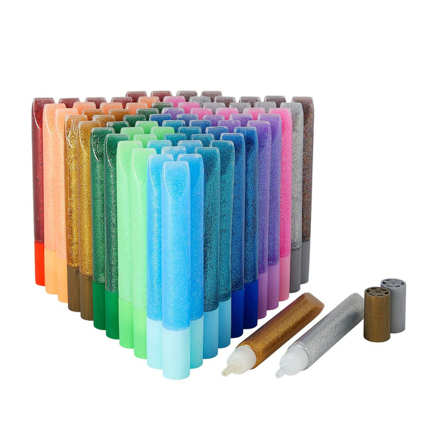 Bright Creations Glitter Glue Pens - Vibrant Rainbow Colors for Crafts, Glitter Adhesive & School Supplies - Bond for Scrapbook Supplies - Pack of 72, 0.35 Oz Each - image 1