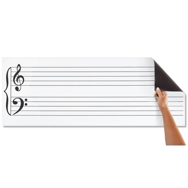 Bright Creations Large Dry Erase Music Staff Magnet Sheet 45.5 x 17 for Classroom Supplies, Teachers, Musicians, Students, and Music Classroom Supplies - image 1