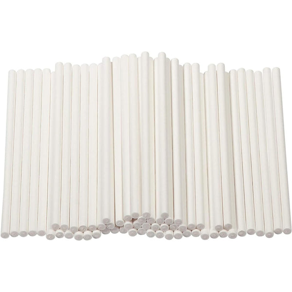 Genie Crafts Popsicle Sticks - 4-Inch White, 300 Pack - Sturdy & Practical Craft Paper for Cake Pops, Lollipops & Candy Apples - image 1