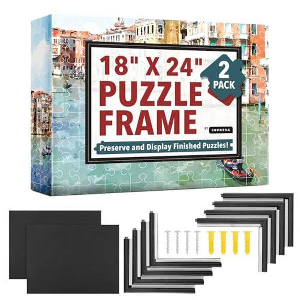 [2 Pack] Puzzle Frame Kit to Display Your Puzzles - Easy to Assemble Frames for Jigsaw Puzzles - Puzzle Mounting Kit with Screws - 18x24 - image 1
