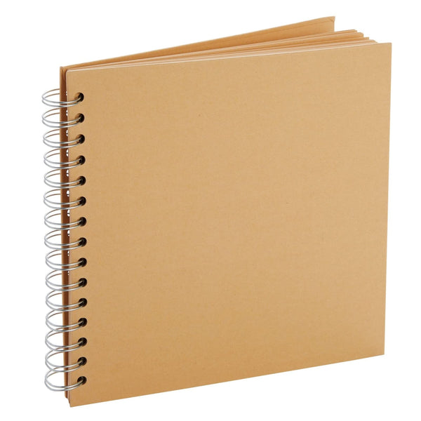 Juvale Blank Hardcover Scrapbook Album - 8 x 8 in Brown Square - 80 Acid-Free Pages & Twin-Loop Spiral Binding Lay-Flat 360-Degree - For Scrapbook & Junk Journal Projects - image 1