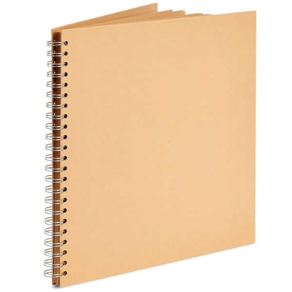 Paper Junkie Spiral Bound Scrapbook Album - 12 x 12 In, Kraft Hardcover, 40 Sheets (80 Pages) - Blank Kraft Paper Pages Lay-Flat for Drawing & Writing - Scrapbook Journal - image 1