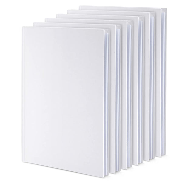 Paper Junkie Blank Books for Kids to Write Stories - 6 x 8 In, White, Pack of 6 - Unlined Hardcover Sketchbooks - Drawing Notebook for Kids - image 1