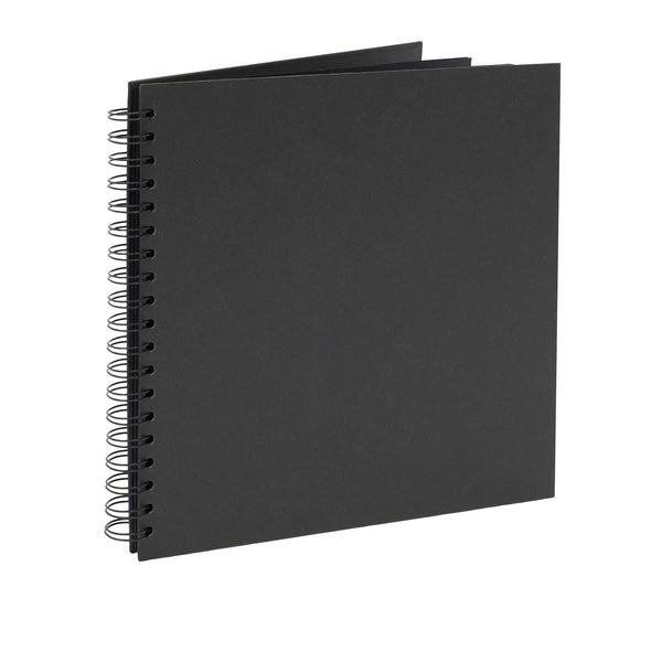 Square Spiral Journal - 10.85 x 10.25 in, Black Hardcover, 40 Sheets (80 Pages) - Blank Scrapbook Album & Wedding Guest Book Photo Album - image 1