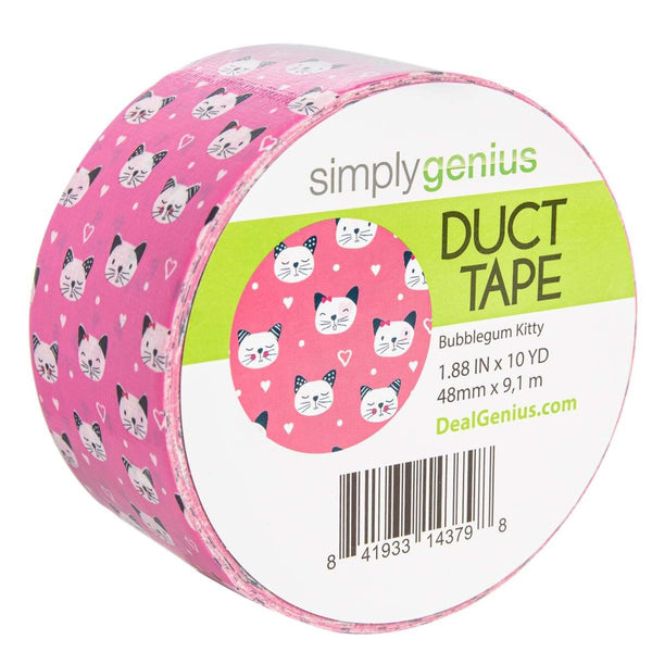Pattern Duct Tape Heavy Duty, 1.8 In x 10 Yards - Bubble Gum Kitty, Colorful Duct Tape with Printed Designs for Crafts, DIY, and Home Use - image 1