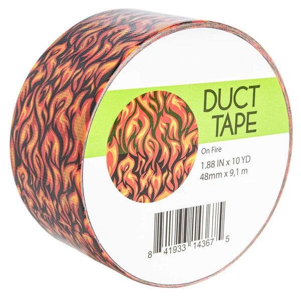 Simply Genius 1 Pack Art & Craft Duct Tape, 1.8 in x 10 Yards – Craft Supplies for Kids & Adults, Colorful Tape for DIY & Home Improvement, On Fire - image 1