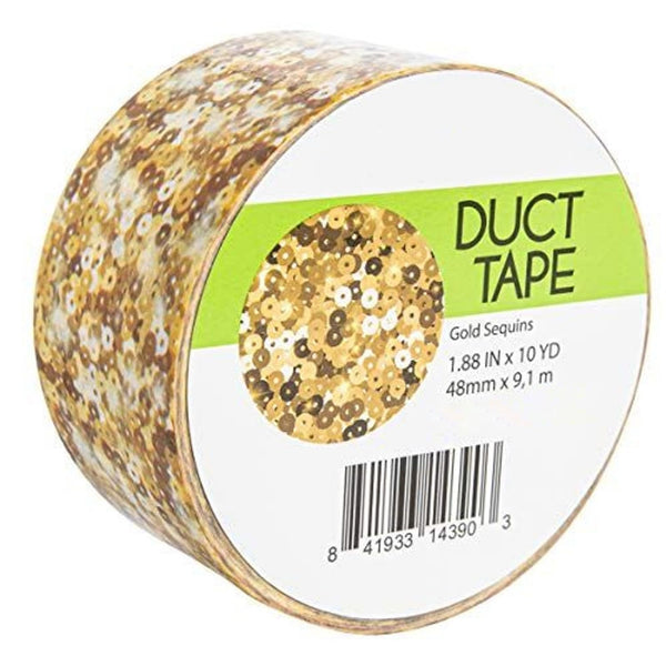 Simply Genius 1-Pack Art & Craft Duct Tape for Scrapbook Supplies - 1.88 in x 10 yd Gold Sequins - Sequin Roll for Scrapbook Tape & Vision Board Supplies - image 1