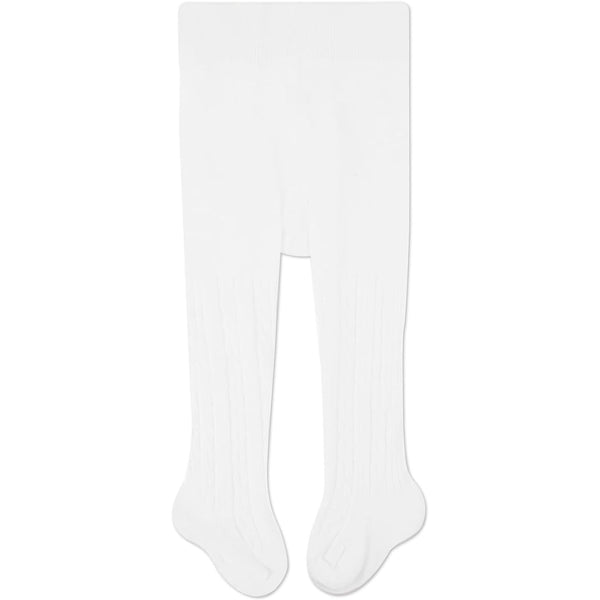 CozyWay Baby & Toddler Tights - Soft Cotton Comfort Baby Knit Tights - Stay-Put White Toddler Boy Leggings - Machine Washable Infant Cotton Leggings - 1-2T, White, Pack of 1 - image 1