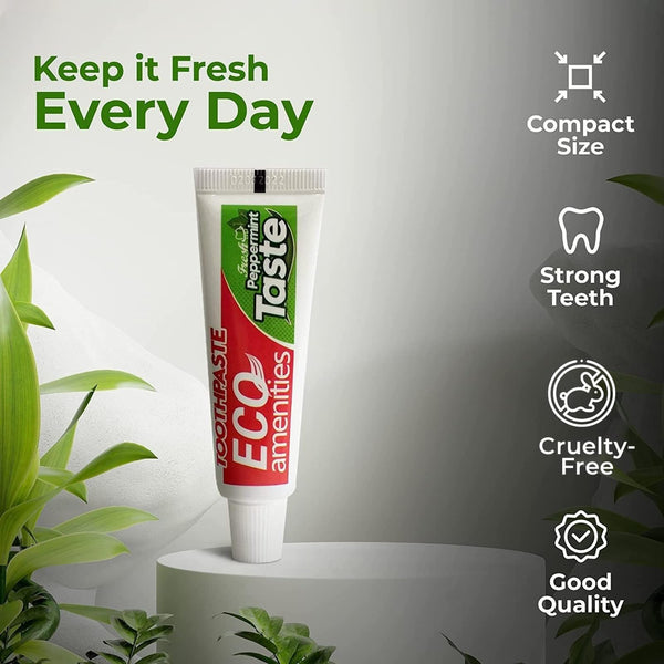 ECO amenities Travel Size Toothpaste - TSA-Approved Travel Toothpaste Tubes - Individually Wrapped & Convenient Toiletries - Peppermint Flavor & Fresh Scent - 1 Fl Oz, Pack of 48, Peppermint - image 1