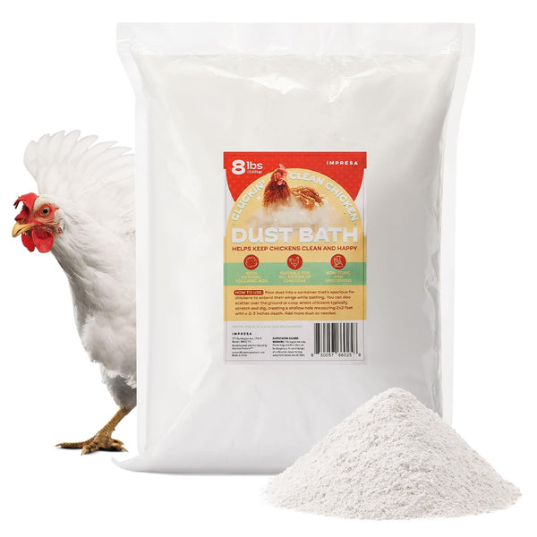 Impresa Fine Mesh Chicken Dust Bath Mix - 8 lb Bag, White Volcanic Ash - Unscented Natural Sand Blend - Dust Bath for Chickens & Quails - Quail Coop Accessories - image 1