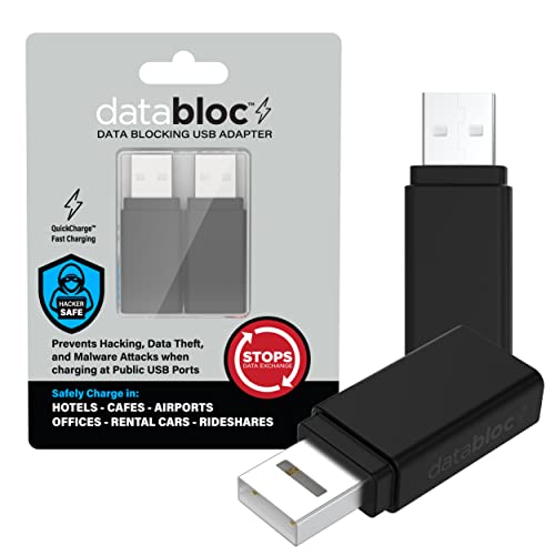 Eyebloc USB Data Blocker - Sync Stop Security - Fast Charge Protection & USB Charger Block - Travel-Friendly Adapter & Airport Security Plug - Pack of 2, Black - image 1
