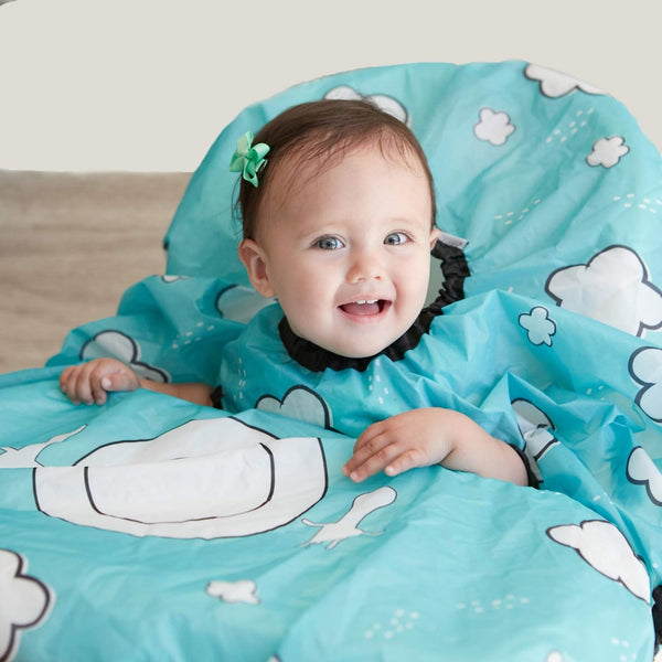 grabease Allover Waterproof Bib for Self-Feeding Infants and Toddlers, Machine Washable, Ages 6-24 Months, Teal - Baby Bibs - image 1