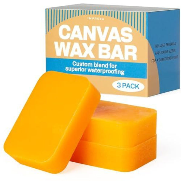IMPRESA Canvas Wax Bars - All-Weather Protection & Wax Waterproofing - Revive Jackets & Bags with Bar Sealant - Boot Waterproofing & Natural Protection - 2.5 Oz Sticks - Pack of 3 - image 1