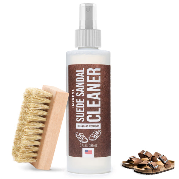 IMPRESA 8 oz Suede Shoe Cleaning Kit - 8 Fl Oz - Deep-Penetrating Suede Solution & Brush, Sandal Cleaner Kit - Gentle Cleaning Brush - All-in-One Shoe Care Set - image 1