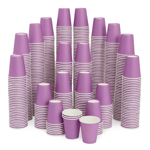 Stockroom Plus Mini Paper Cups - Leak-Resistant & Disposable Purple Cups - Sample & Mouthwash Cup for Bathroom Use - Espresso Shots for Sampling - Purple, 3 Oz, 600 Count - image 1