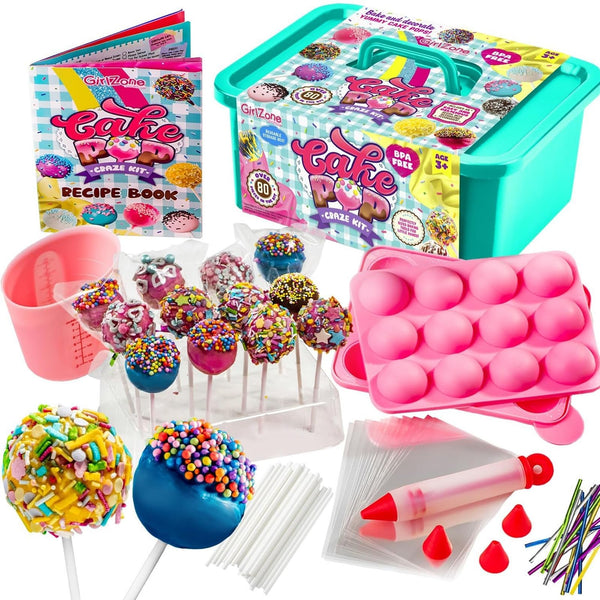 GirlZone Cake Pop Craze Kit, Baking Set for Kids Ages 10–12 with Cake Pop Mold, Stand, Gifting Bags & Decorating Pen, Fun Creative Kitchen Activity, Birthday Gift - image 1