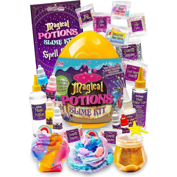 GirlZone Magic Potion Slime Kit - Glow-in-The-Dark, Multicolor, 6 Brews & Spell Book - Slime Making Kit & Magic Potion Set for Girls & Kids - image 1