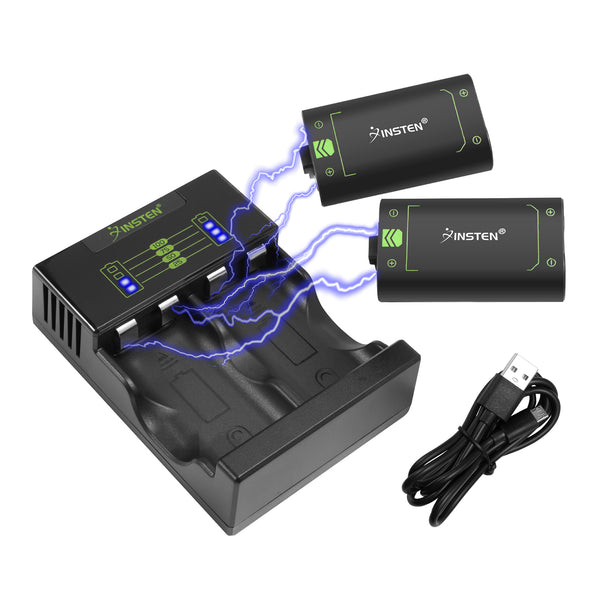2-Pack Rechargeable Batteries Compatible with Xbox Series X, Series S, and Xbox One - Comes with 2 2500mAh Batteries and Charging Station - Smart LED Indicator - image 1