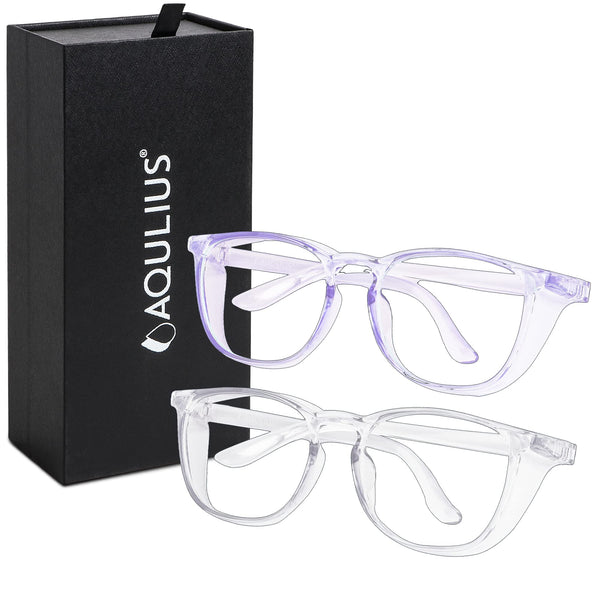 Aqulius Safety Glasses for Men & Women - Shooting Glasses & Protective Eyewear - Anti-Fog Safety Scratch-Resistant with Side Shields - Eye Protection for Shooting - Pack of 2, Medium, Blue/Clear - image 1